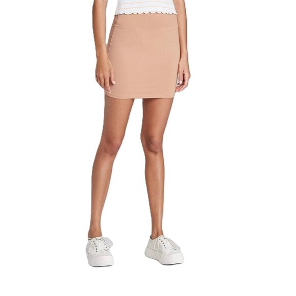 wild fable Dresses & Skirts - Wild Fable Camel Brown Slim Fit Bodycon Mini Pencil Knit Skirt -- Women's Small